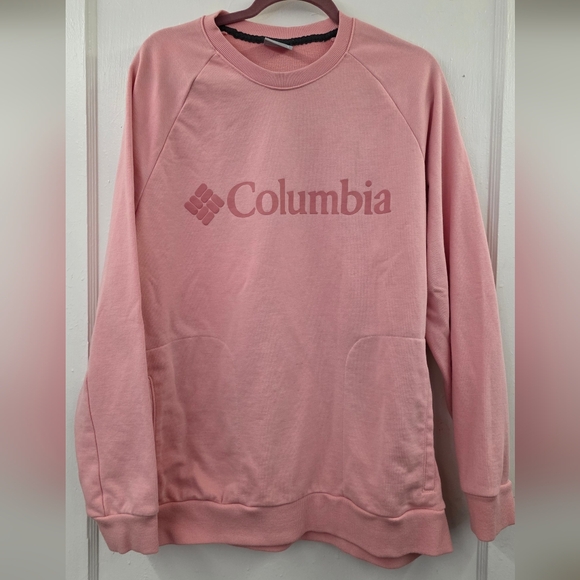 Columbia Pink Crewneck Sweatshirt with Pockets Women’s Size Large Like New - Picture 1 of 5